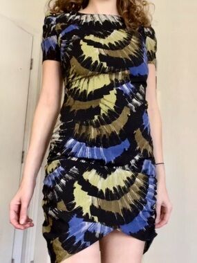 Miss Sixty Y2K Abstract Asymmetrical Mini Dress